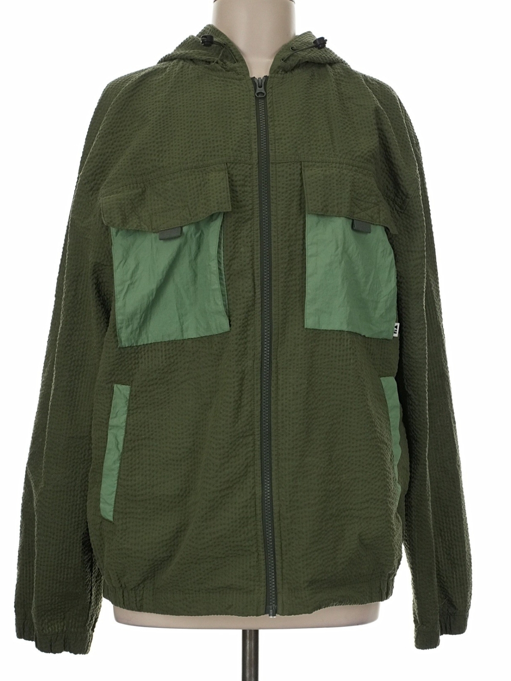 Free Assembly Olive Green Hooded Utility Jacket - Size Medium